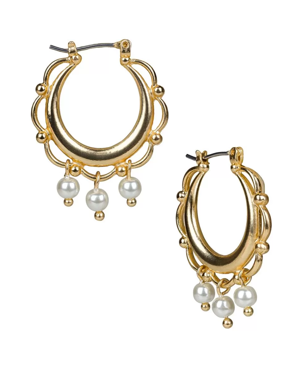Patricia Nash Pearl Hoop Earrings Flash Sale